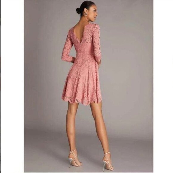 NWT-Le Chateau, Women’s Formal Scallop Lace Fit & Flare Mini Dress-Peach. Size:S - Picture 15 of 15